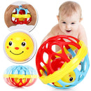 Kit Brinquedos Para Bebê com 5 peças - Bolinha Macia, Mordedor e Chocalho - Ninho Coruja